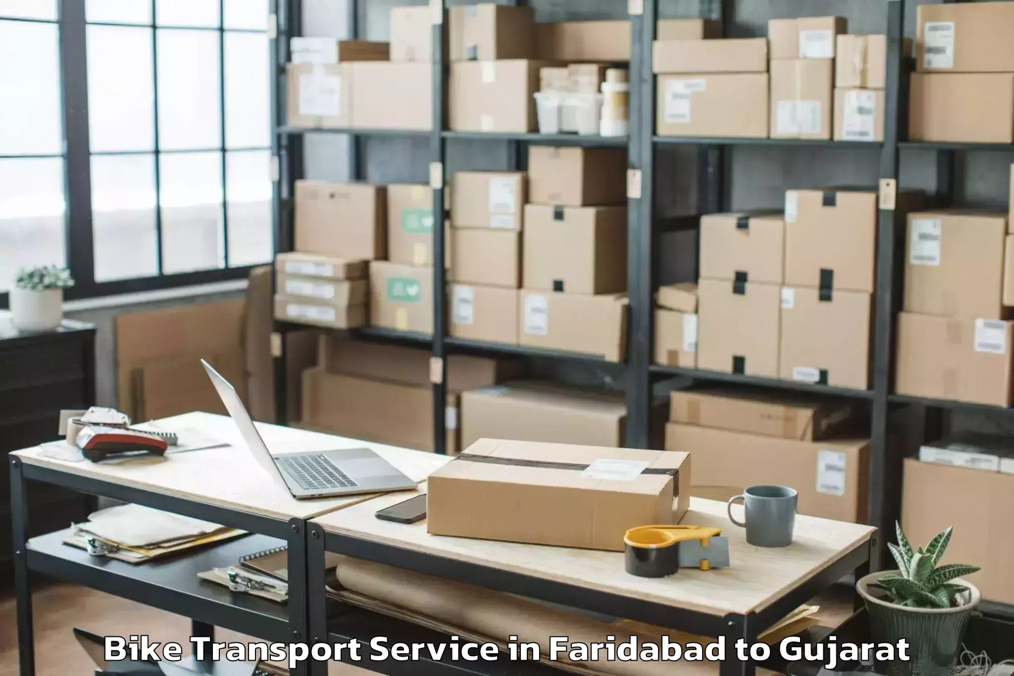 Book Your Faridabad to Karjan Bike Transport Today